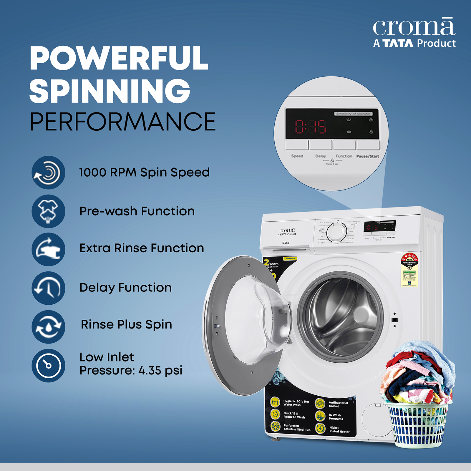 Tata croma store washing machine